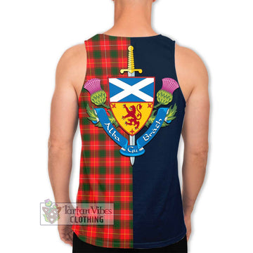 MacFie Modern Tartan Men's Tank Top with Scottish Lion Royal Arm Half Style