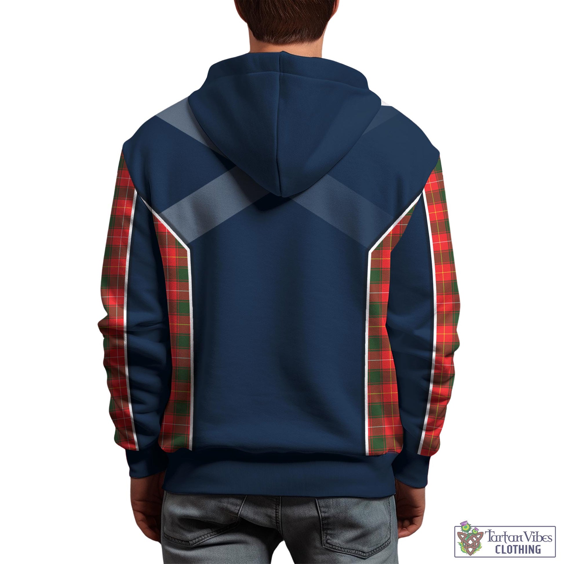 Tartan Vibes Clothing MacFie Modern Tartan Hoodie with Family Crest and Scottish Thistle Vibes Sport Style