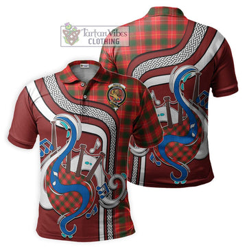 MacFie Modern Tartan Polo Shirt with Epic Bagpipe Style