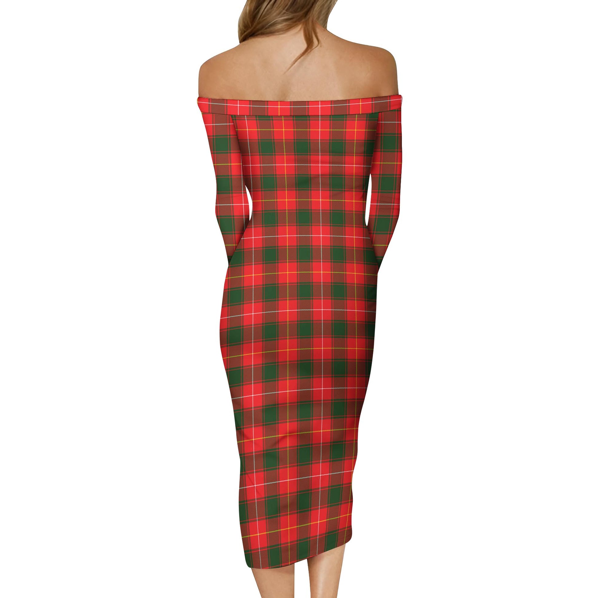 MacFie Modern Tartan Off Shoulder Lady Dress - Tartanvibesclothing