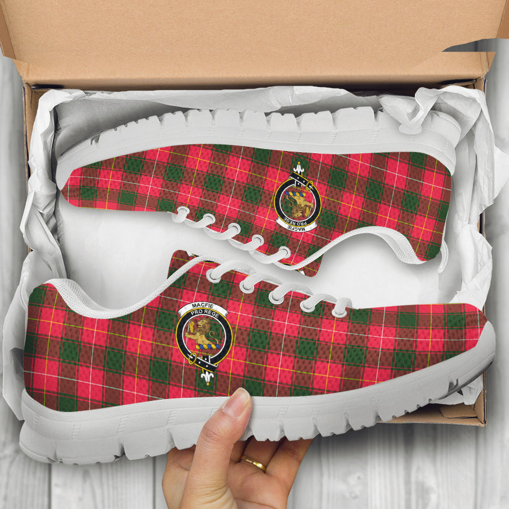 MacFie Modern Tartan Sneakers with Family Crest - Tartan Vibes Clothing