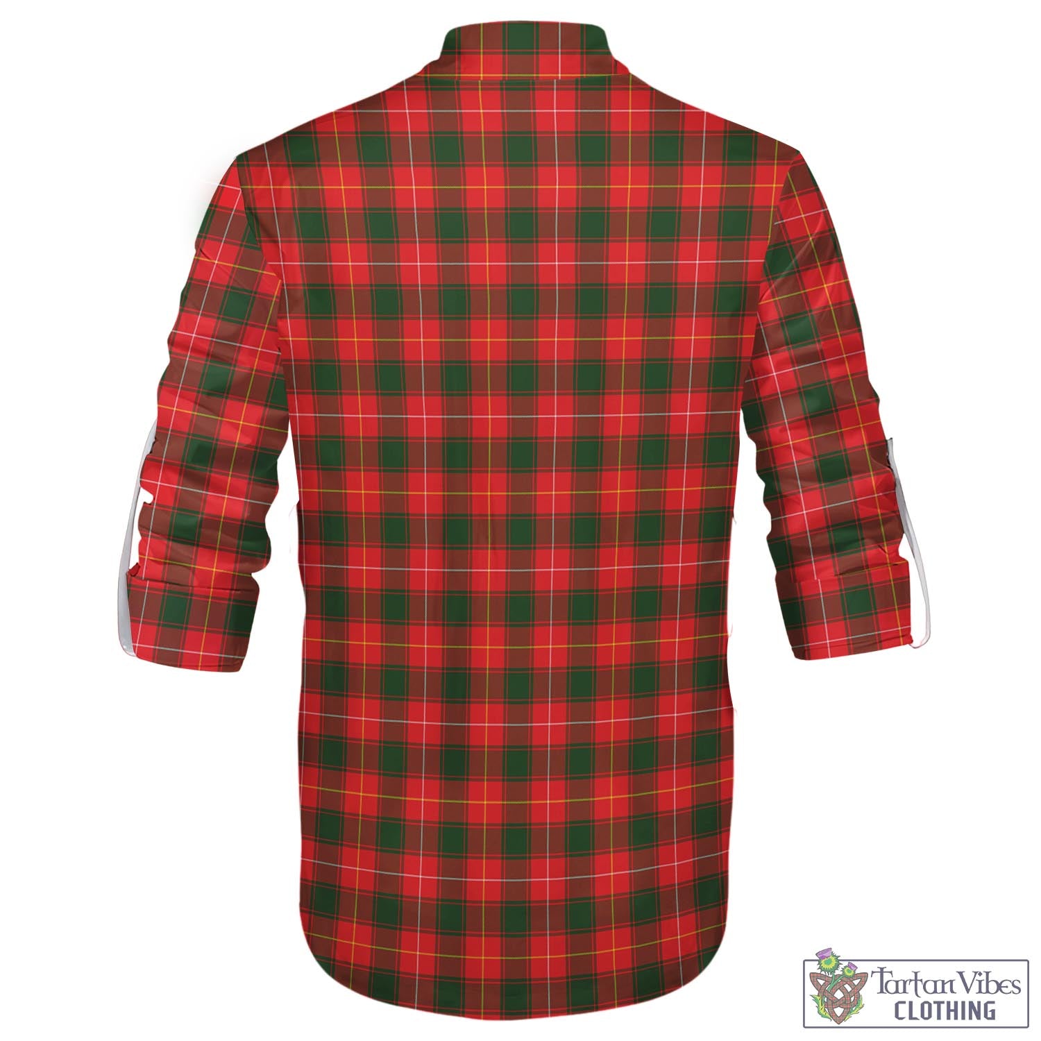 Tartan Vibes Clothing MacFie Modern Tartan Men's Scottish Traditional Jacobite Ghillie Kilt Shirt with Family Crest