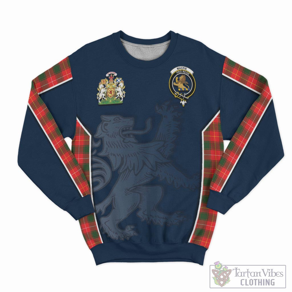 Tartan Vibes Clothing MacFie Modern Tartan Sweater with Family Crest and Lion Rampant Vibes Sport Style