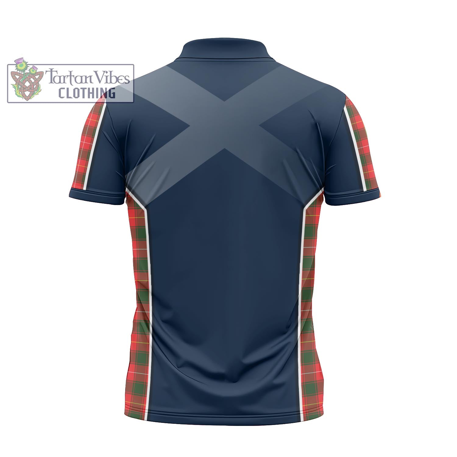 Tartan Vibes Clothing MacFie Modern Tartan Zipper Polo Shirt with Family Crest and Scottish Thistle Vibes Sport Style