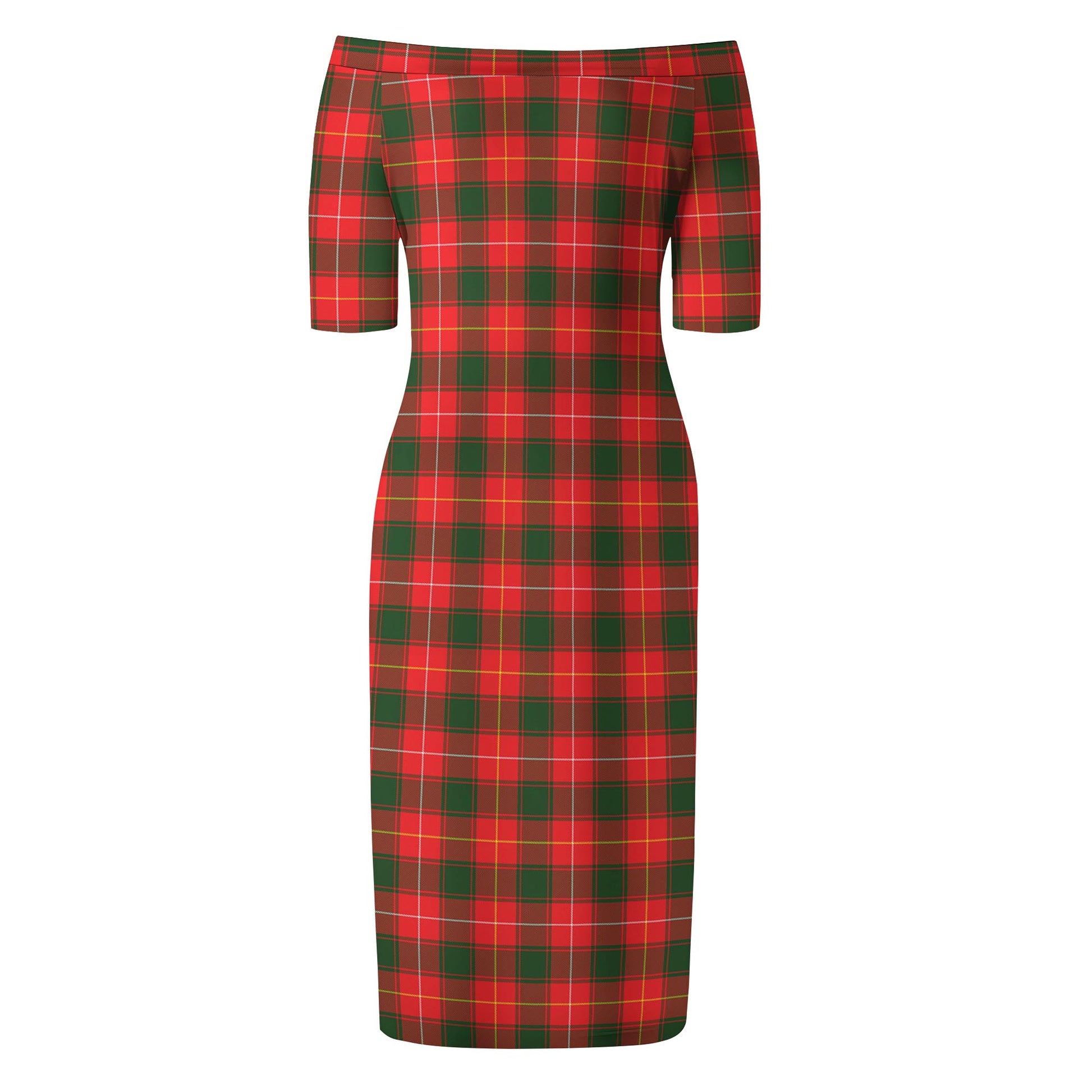 MacFie Modern Tartan Off Shoulder Lady Dress - Tartanvibesclothing