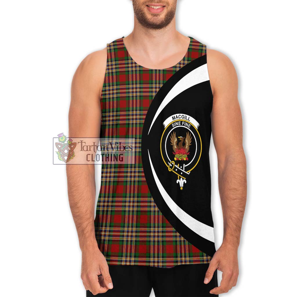 MacGill (MakGill) Tartan Men's Tank Top with Family Crest Circle Style Men - Tartan Vibes Clothing