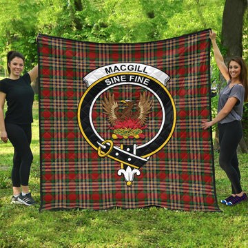 MacGill (MakGill) Tartan Quilt with Family Crest Super King Quilt 91" x 110" - Tartan Vibes Clothing