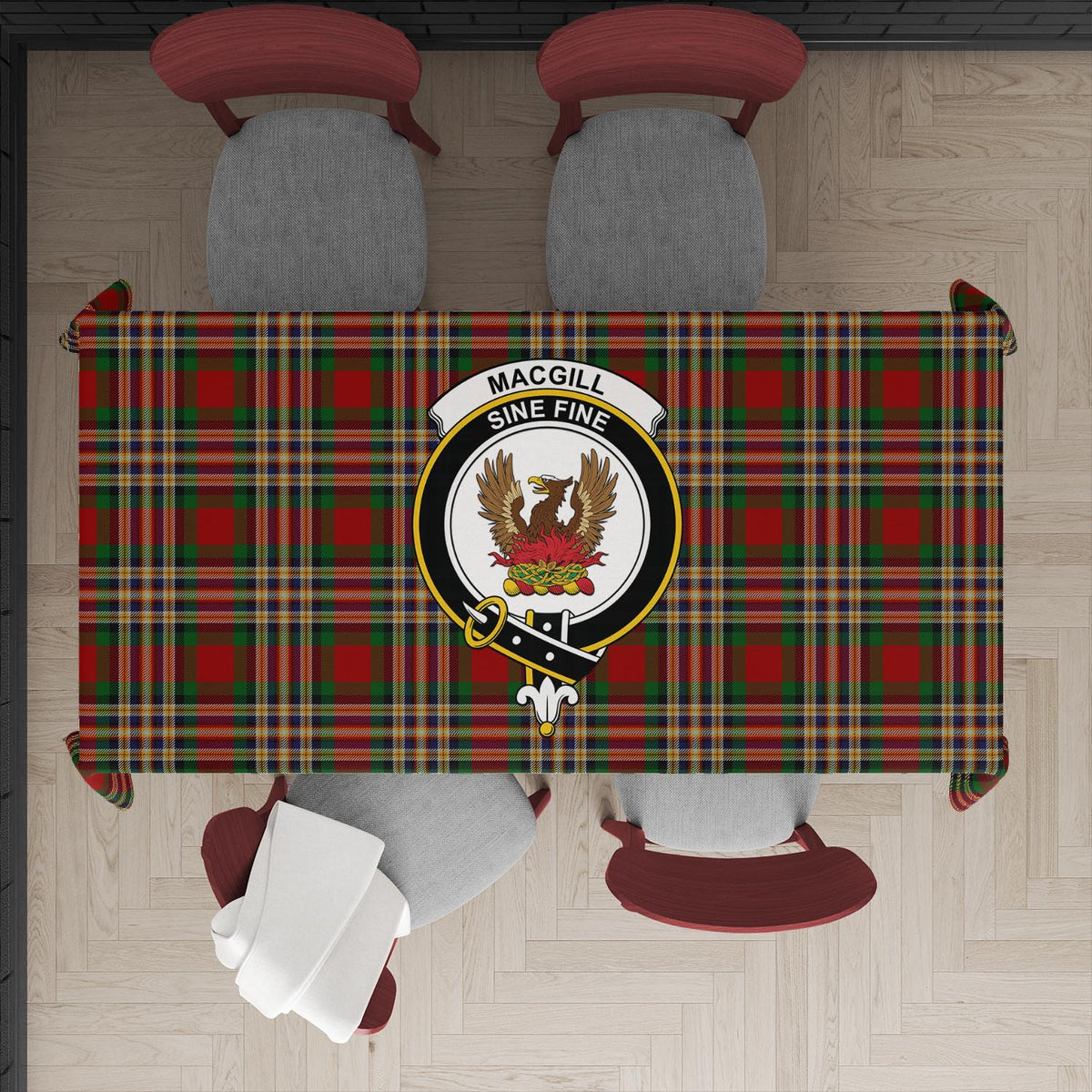 MacGill (MakGill) Tartan Tablecloth with Family Crest XL 57.1"x70.9"(145x180cm) - Tartan Vibes Clothing