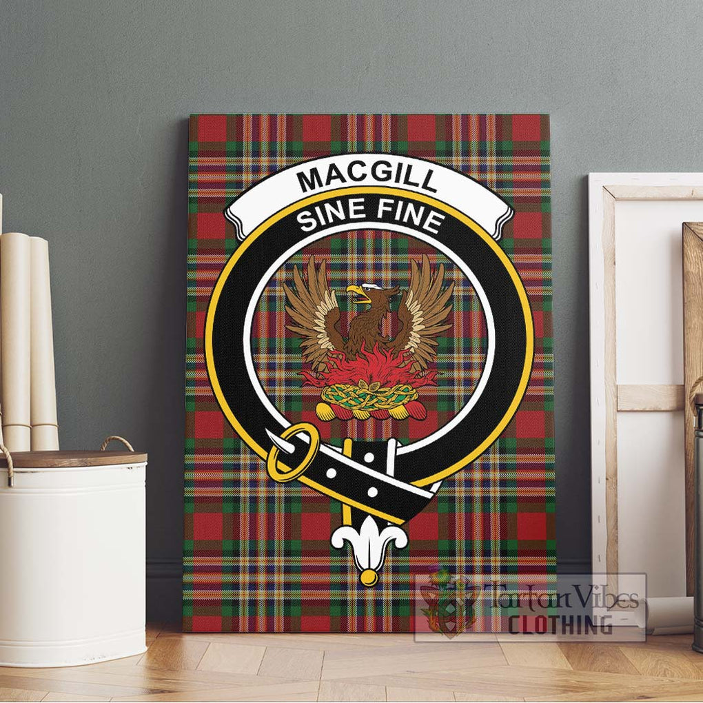 MacGill (MakGill) Tartan Canvas Print Wall Art with Family Crest Without Frame - Tartan Vibes Clothing