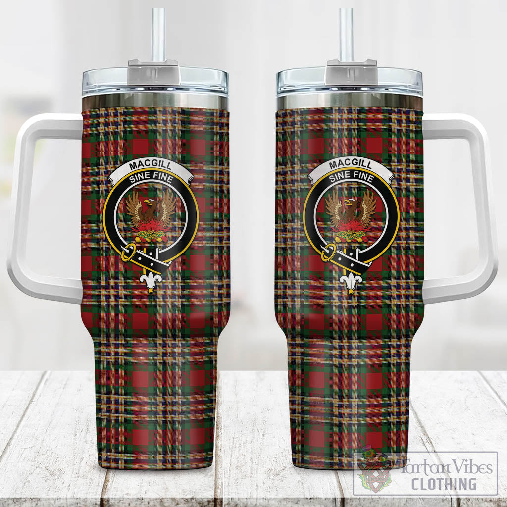 Tartan Vibes Clothing MacGill Tartan and Family Crest Tumbler with Handle