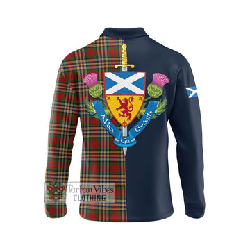 MacGill (MakGill) Tartan Long Sleeve Polo Shirt Alba with Scottish Lion Royal Arm Half Style - Tartan Vibes Clothing