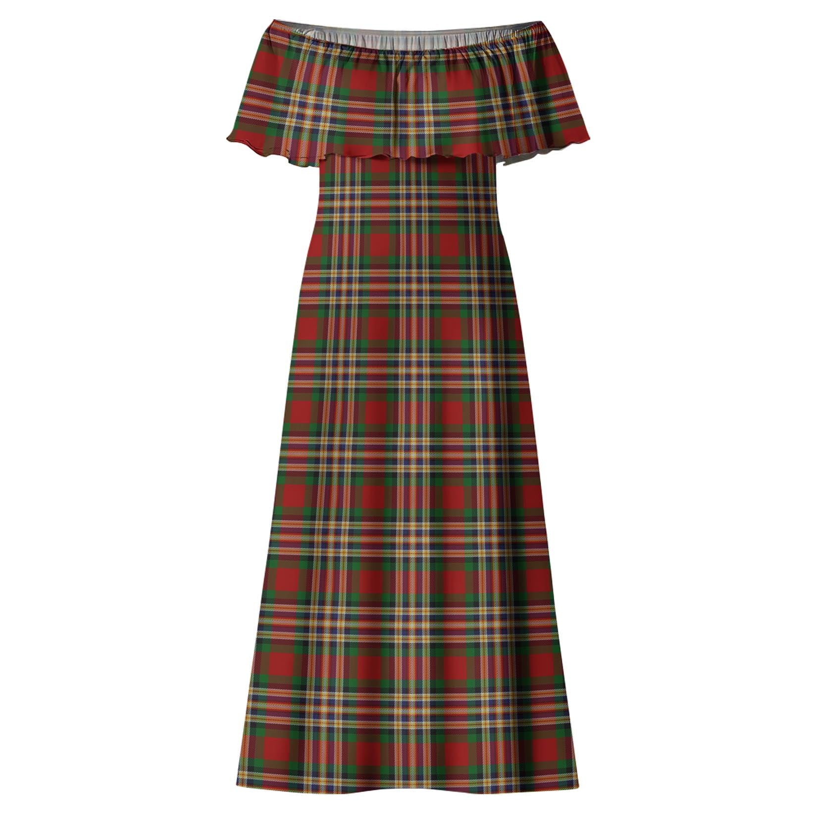 MacGill Tartan Off Shoulder Long Dress - Tartanvibesclothing