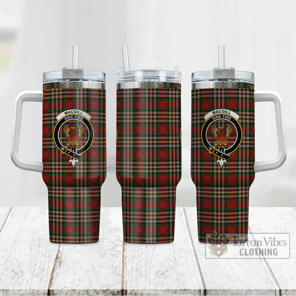 Tartan Vibes Clothing MacGill Tartan and Family Crest Tumbler with Handle