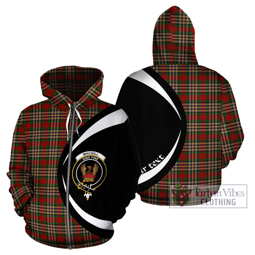 Tartan Vibes Clothing MacGill Tartan Hoodie with Family Crest Circle Style