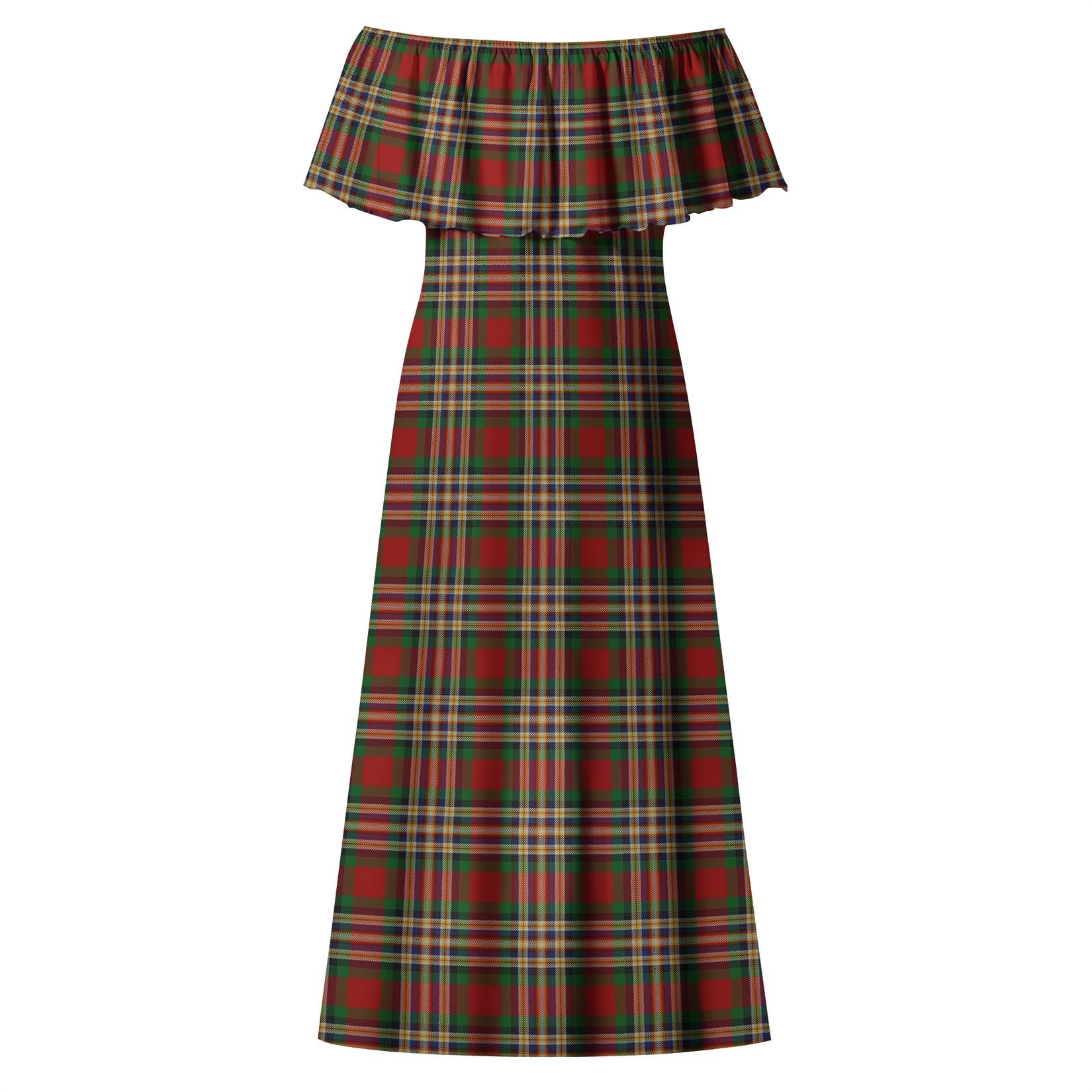 MacGill Tartan Off Shoulder Long Dress - Tartanvibesclothing