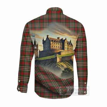 MacGill (MakGill) Tartan Family Crest Long Sleeve Button Shirt with Scottish Ancient Castle Style Men's Shirt - Tartan Vibes Clothing