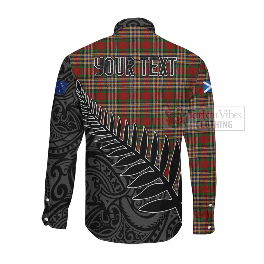 Tartan Vibes Clothing MacGill (MakGill) Crest Tartan Long Sleeve Button Shirt with New Zealand Silver Fern Half Style