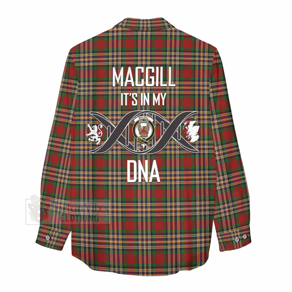 Tartan Vibes Clothing MacGill (MakGill) Tartan Women's Casual Shirt with Family Crest DNA In Me Style