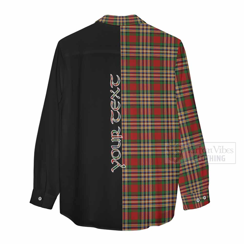 Tartan Vibes Clothing MacGill (MakGill) Tartan Women's Casual Shirt with Family Crest and Half Of Me Style