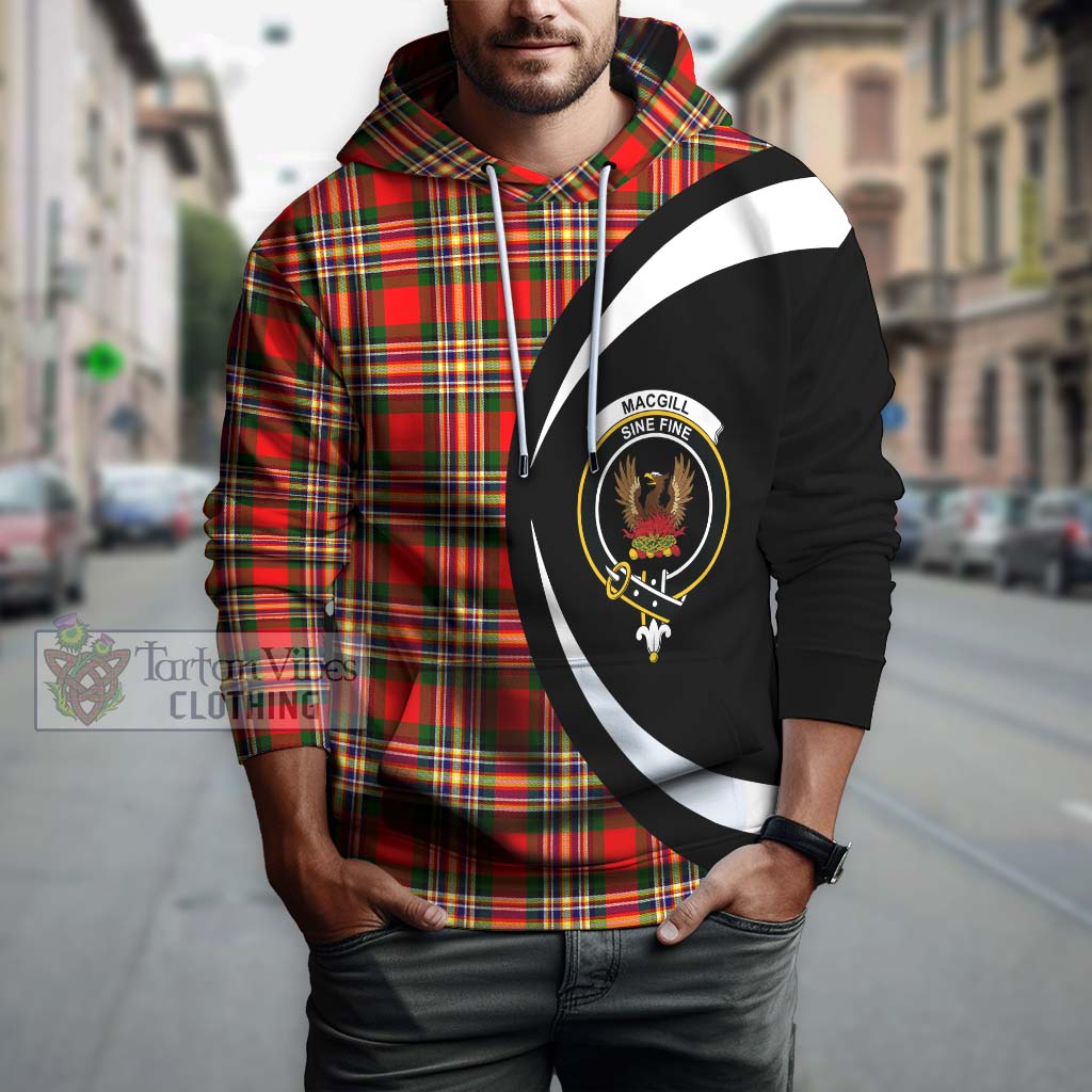 Tartan Vibes Clothing MacGill Modern Tartan Hoodie with Family Crest Circle Style