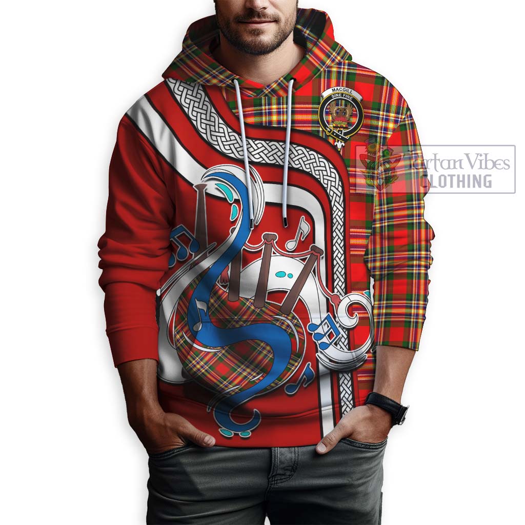 Tartan Vibes Clothing MacGill Modern Tartan Hoodie with Epic Bagpipe Style