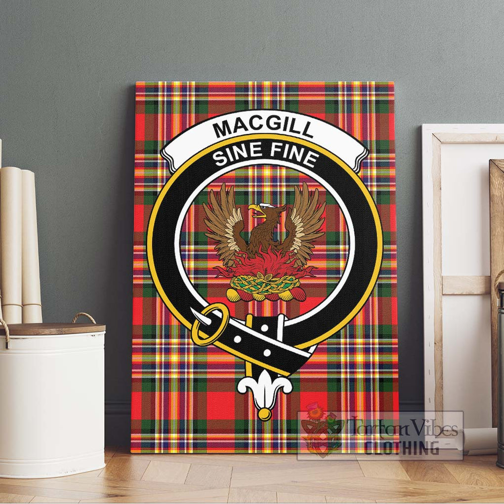 MacGill Modern Tartan Canvas Print Wall Art with Family Crest Without Frame - Tartan Vibes Clothing