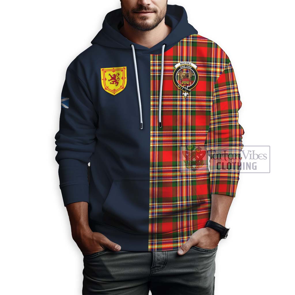 Tartan Vibes Clothing MacGill Modern Tartan Hoodie with Scottish Lion Royal Arm Half Style