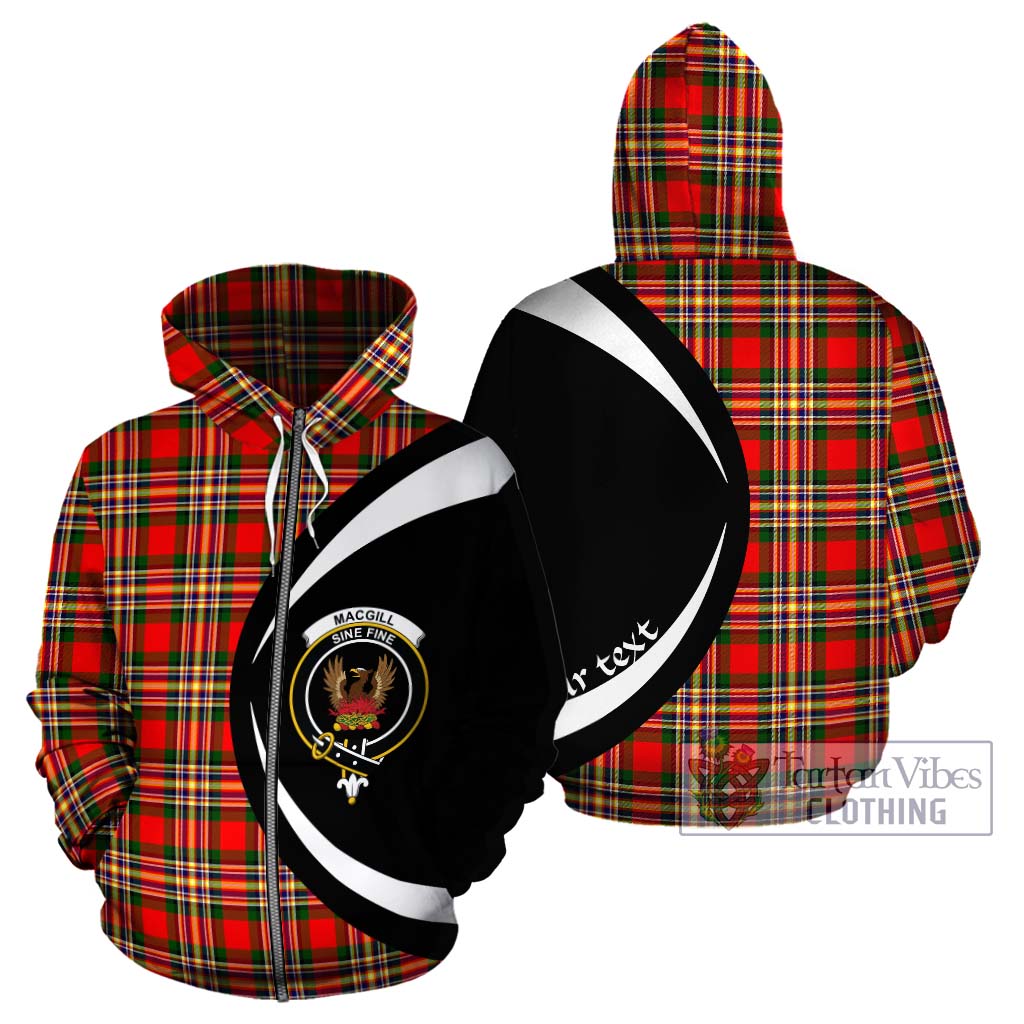 Tartan Vibes Clothing MacGill Modern Tartan Hoodie with Family Crest Circle Style