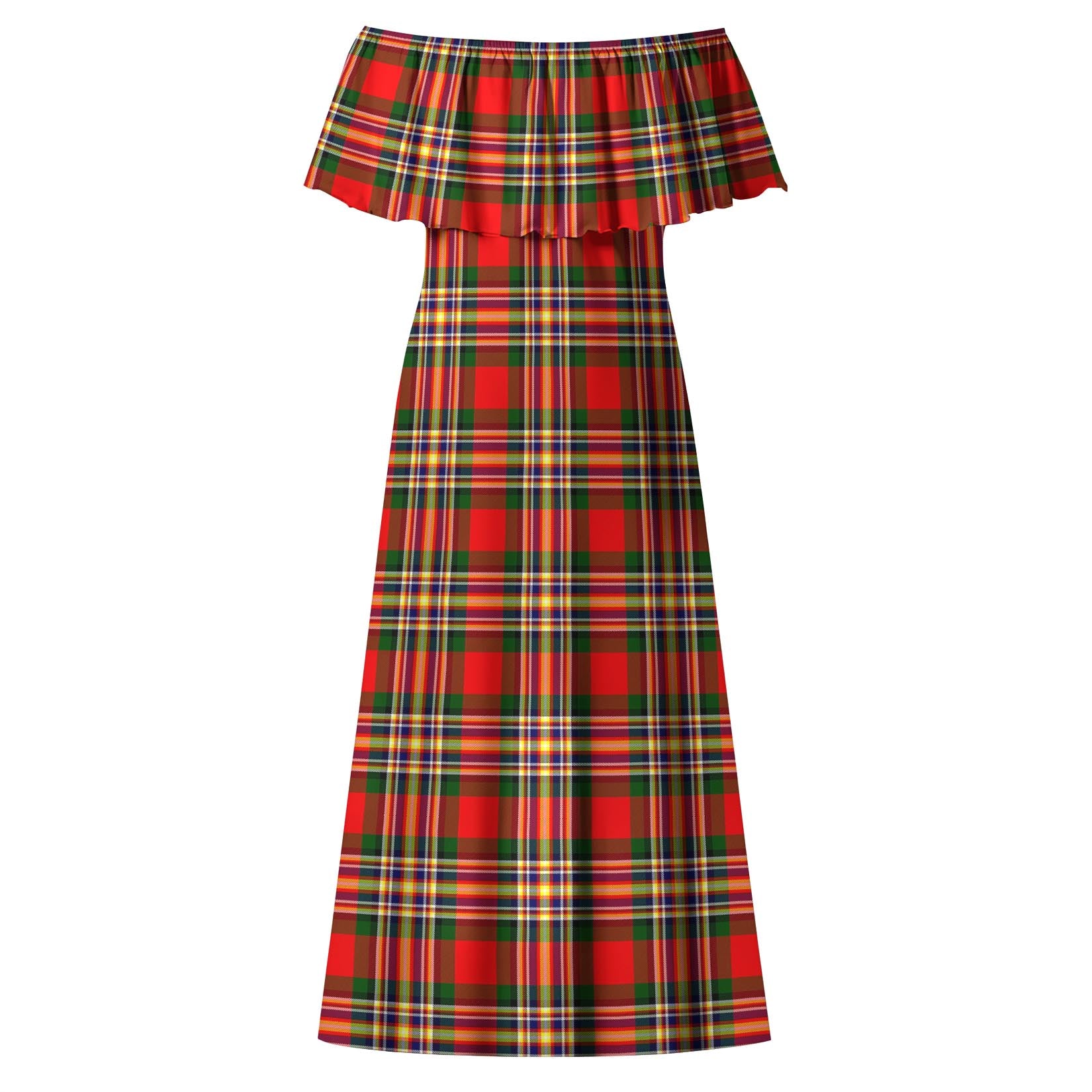 MacGill Modern Tartan Off Shoulder Long Dress - Tartanvibesclothing