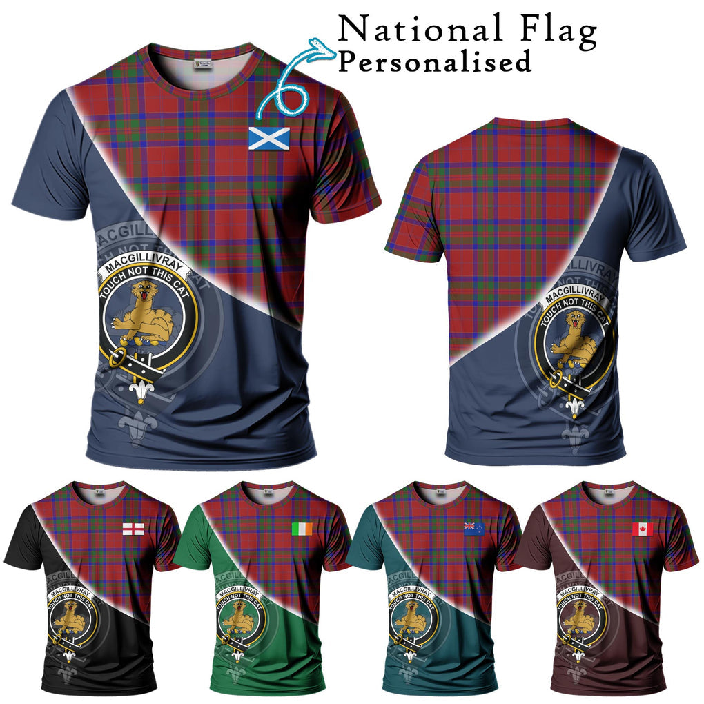 MacGillivray (McGillivray) Tartan T-Shirt with Personalised National Flag and Family Crest Half Style Kid's Shirt - Tartanvibesclothing Shop