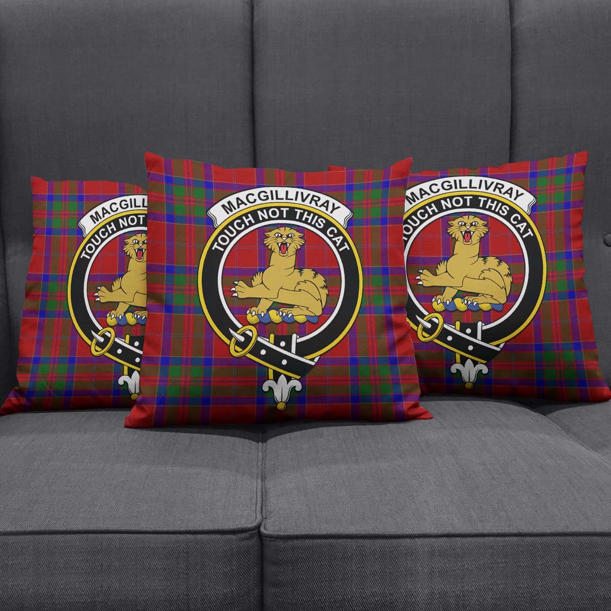 MacGillivray Tartan Pillow Cover with Family Crest Square Pillow Cover - Tartanvibesclothing