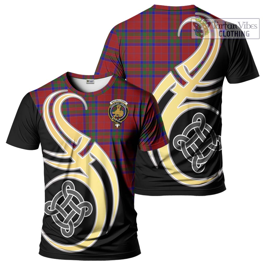 Tartan Vibes Clothing MacGillivray Tartan T-Shirt with Family Crest and Celtic Symbol Style