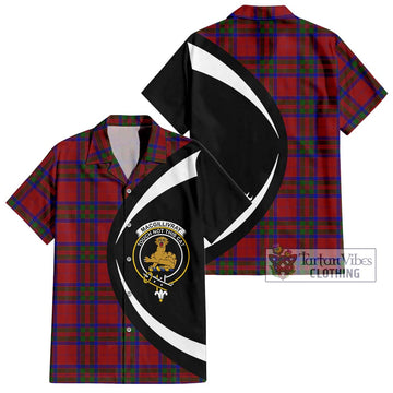 MacGillivray (McGillivray) Tartan Short Sleeve Button Up with Family Crest Circle Style