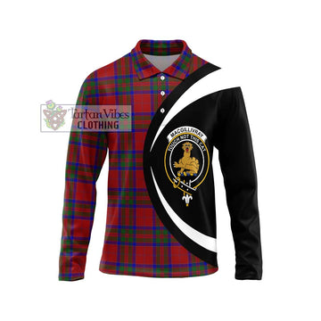 MacGillivray (McGillivray) Tartan Long Sleeve Polo Shirt with Family Crest Circle Style