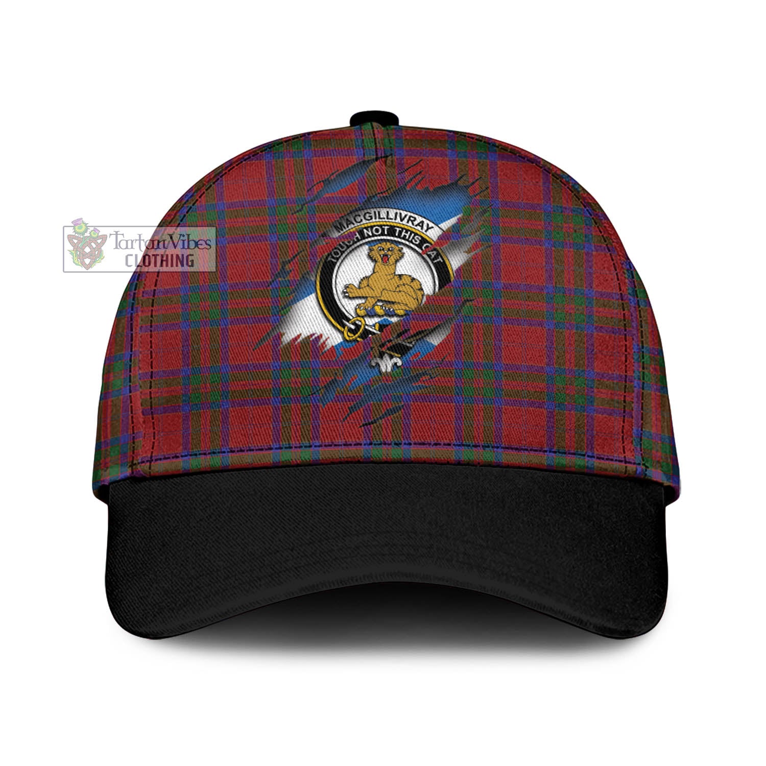 Tartan Vibes Clothing MacGillivray Tartan Classic Cap with Family Crest In Me Style