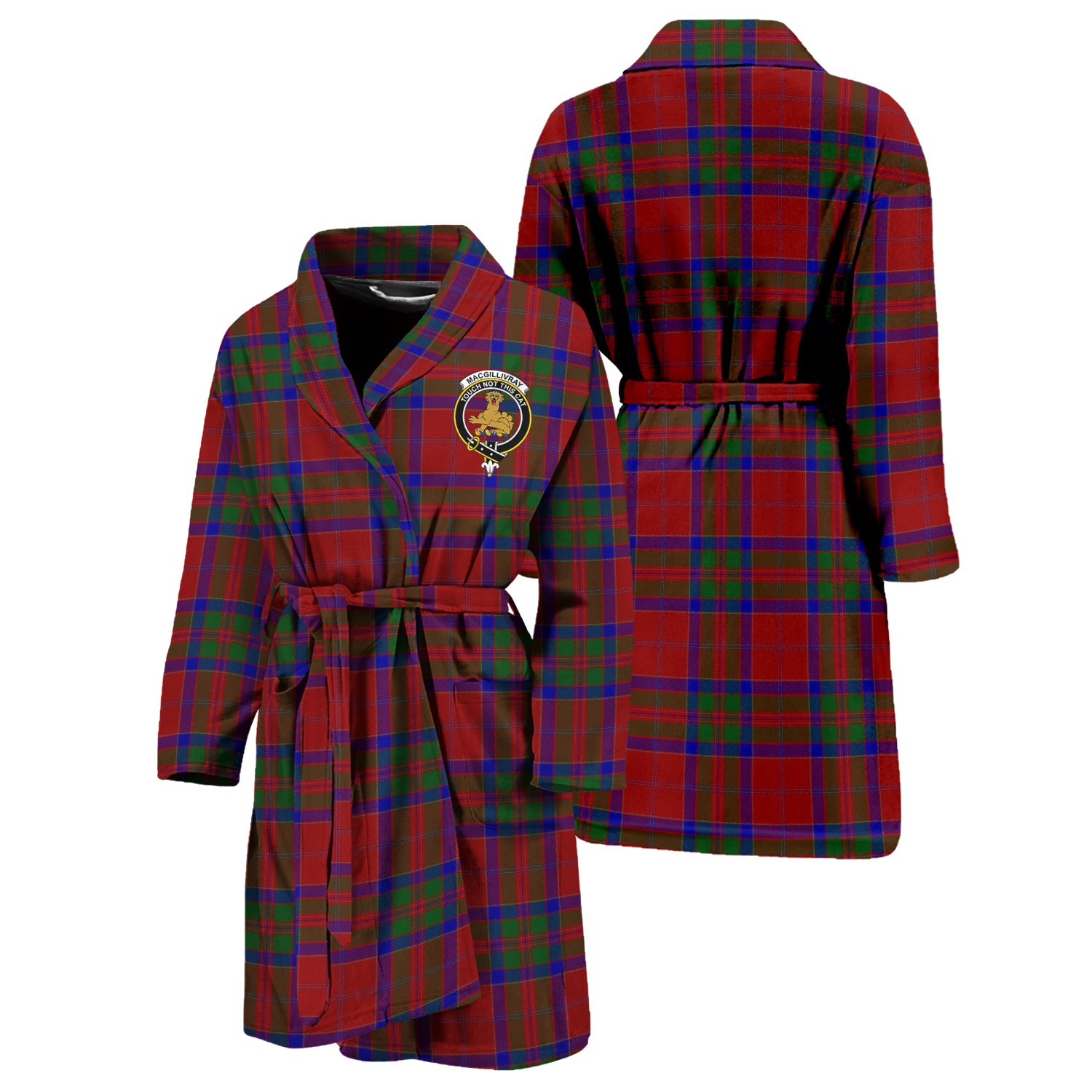 MacGillivray (McGillivray) Tartan Bathrobe with Family Crest Unisex S - Tartan Vibes Clothing