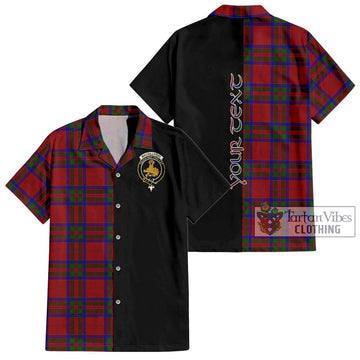 MacGillivray (McGillivray) Tartan Short Sleeve Button Shirt with Family Crest and Half Of Me Style