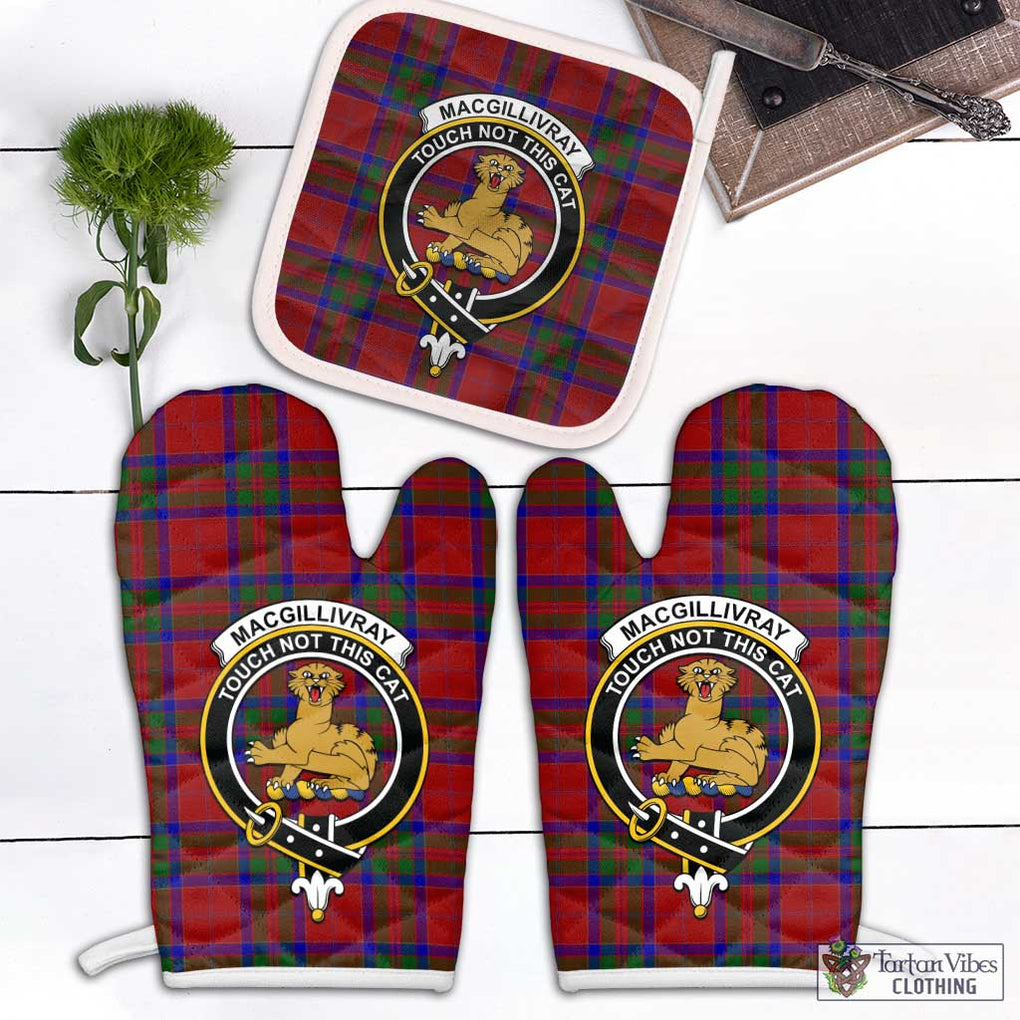 MacGillivray (McGillivray) Tartan Combo Oven Mitt & Pot-Holder with Family Crest White - Tartan Vibes Clothing