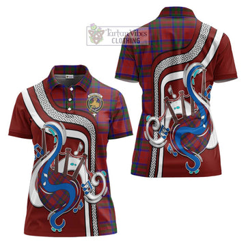 MacGillivray (McGillivray) Tartan Women's Polo Shirt with Epic Bagpipe Style