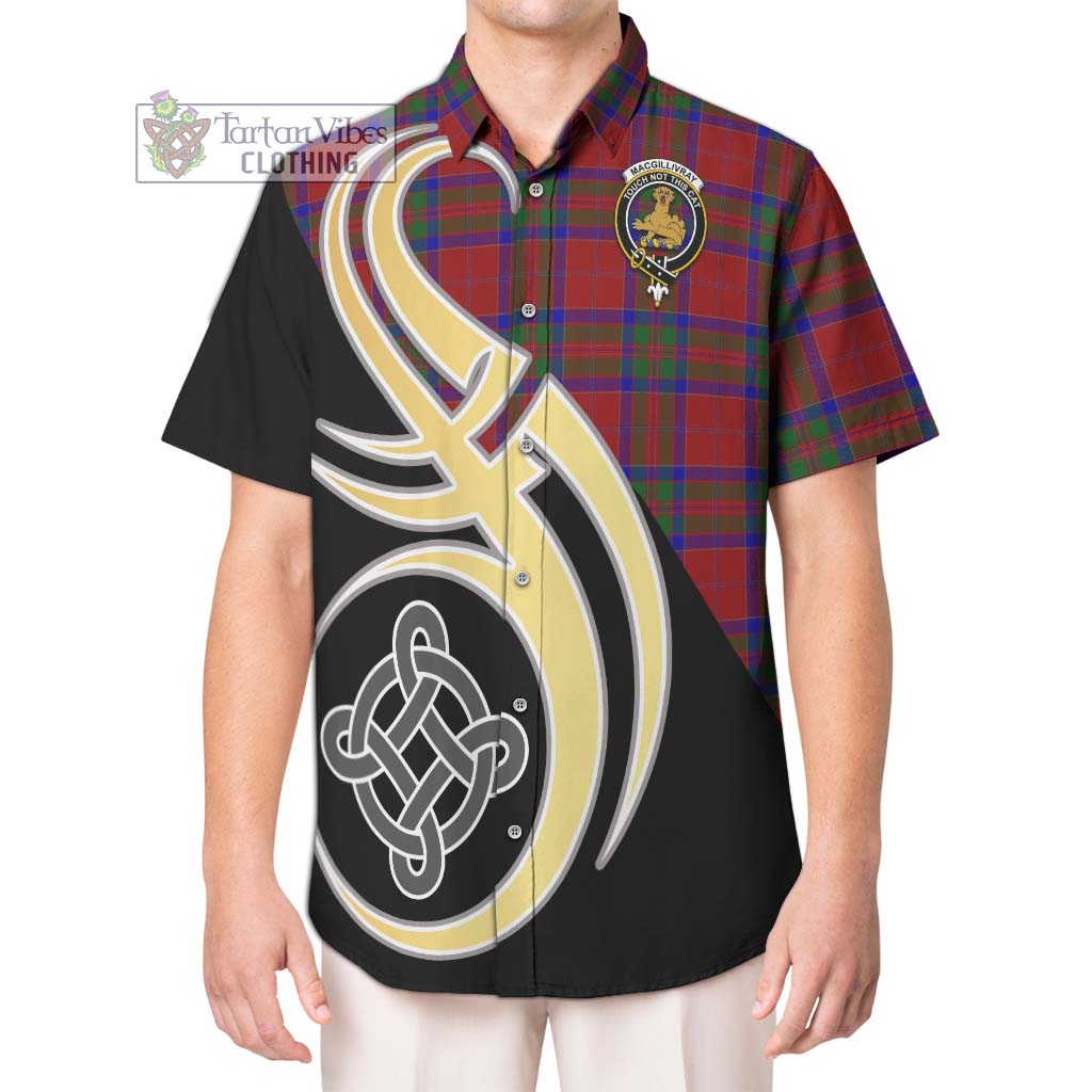 MacGillivray (McGillivray) Tartan Short Sleeve Button Shirt with Family Crest and Celtic Symbol Style Kid - Tartan Vibes Clothing