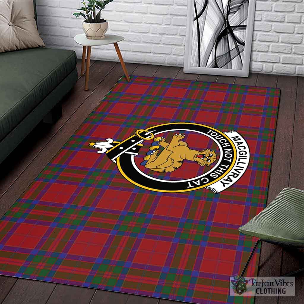 Tartan Vibes Clothing MacGillivray Tartan Area Rug with Family Crest