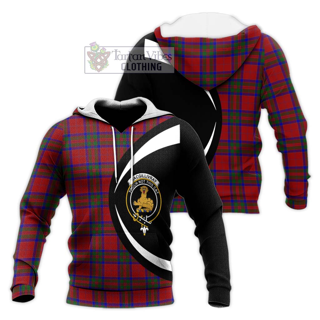 MacGillivray (McGillivray) Tartan Knitted Hoodie with Family Crest Circle Style Unisex Knitted Pullover Hoodie - Tartan Vibes Clothing