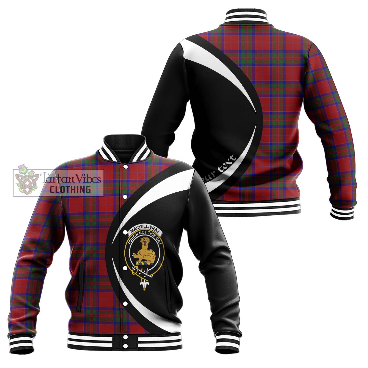 MacGillivray (McGillivray) Tartan Baseball Jacket with Family Crest Circle Style Unisex - Tartan Vibes Clothing