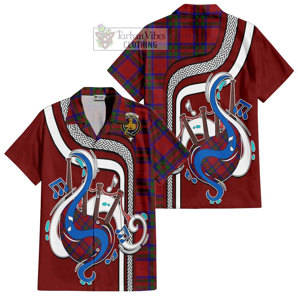 MacGillivray (McGillivray) Tartan Short Sleeve Button Shirt with Epic Bagpipe Style Kid - Tartanvibesclothing Shop