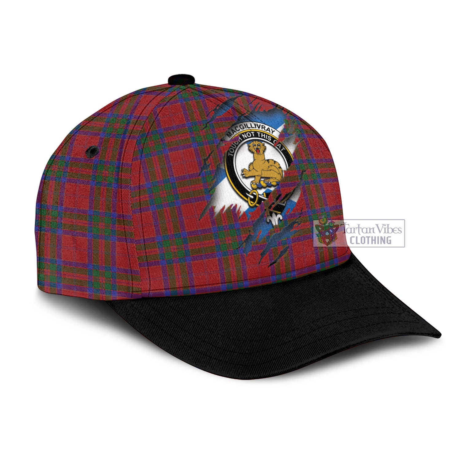 Tartan Vibes Clothing MacGillivray Tartan Classic Cap with Family Crest In Me Style