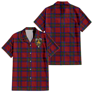 MacGillivray (McGillivray) Tartan Short Sleeve Button Down Shirt with Family Crest