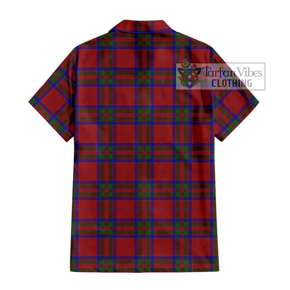 MacGillivray (McGillivray) Tartan Short Sleeve Button Shirt with Family Crest DNA In Me Style - Tartanvibesclothing Shop