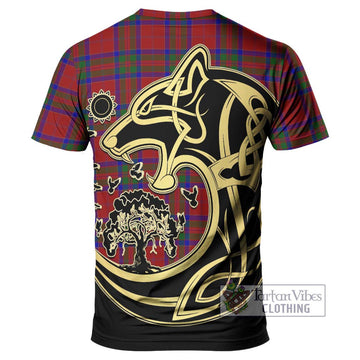 MacGillivray (McGillivray) Tartan T-Shirt with Family Crest Celtic Wolf Style