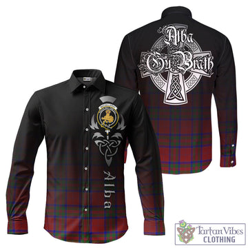 MacGillivray (McGillivray) Tartan Long Sleeve Button Up Featuring Alba Gu Brath Family Crest Celtic Inspired