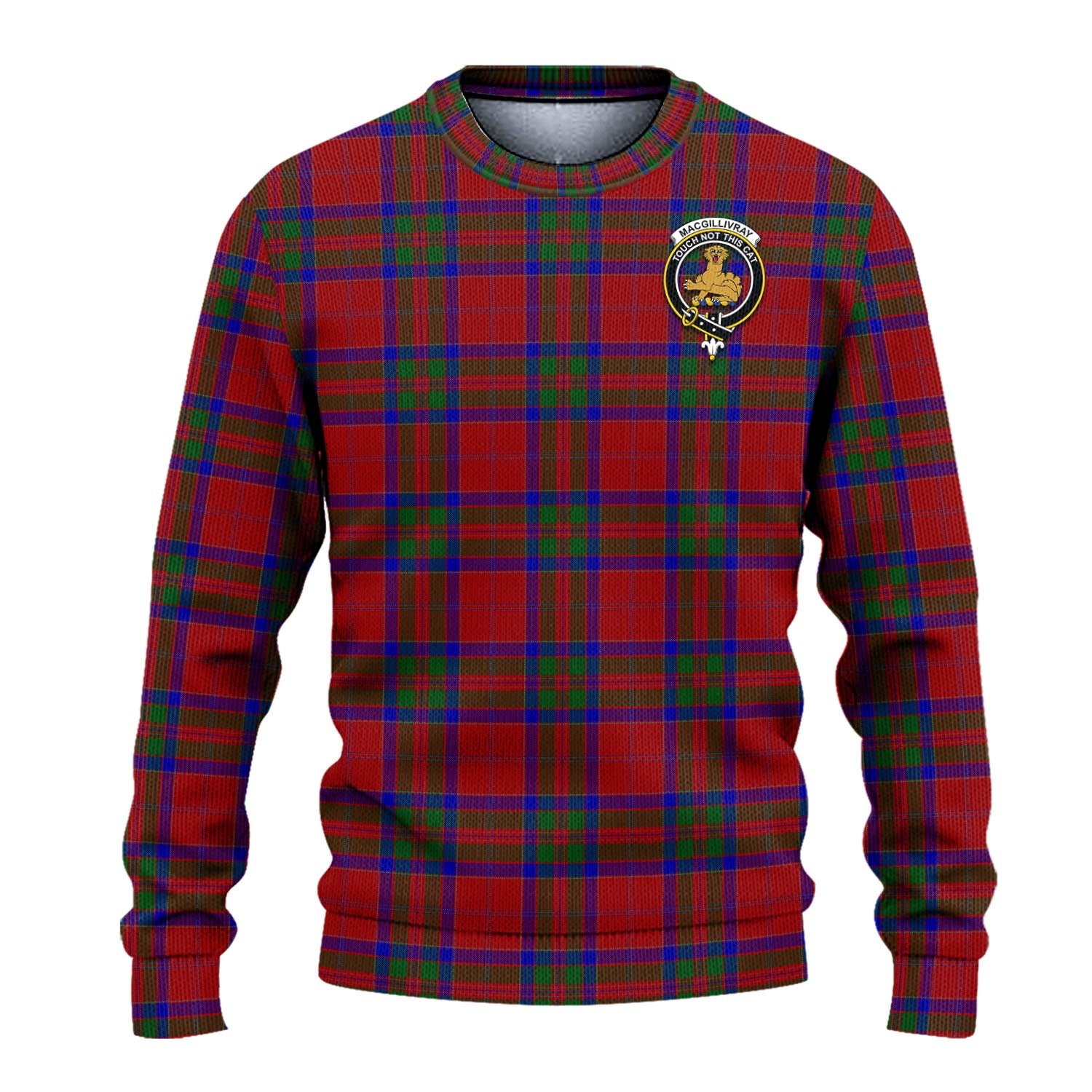 MacGillivray Tartan Knitted Sweater with Family Crest - Tartanvibesclothing